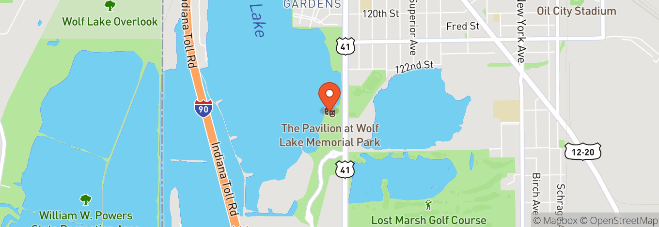 Map of The Pav (Pavilion At Wolf Lake Memorial Park)