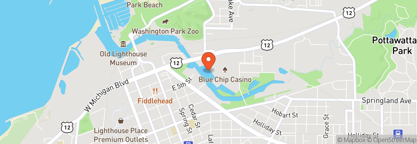 Map of Blue Chip Casino