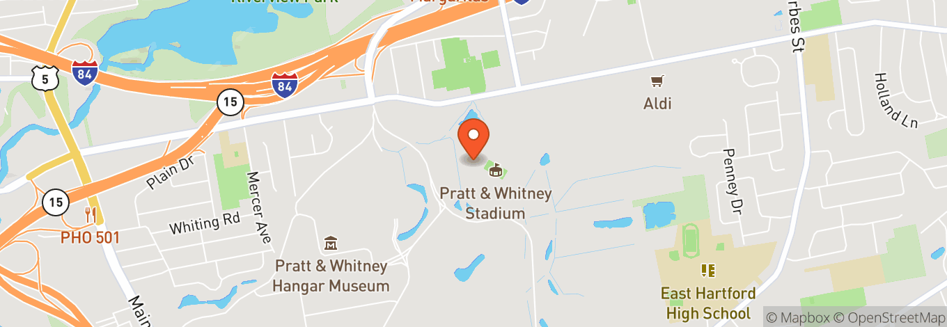 Map of Pratt & Whitney Stadium