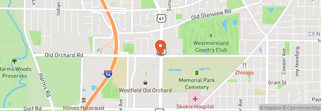 Map of Center Theatre at North Shore Center for the Performing Arts