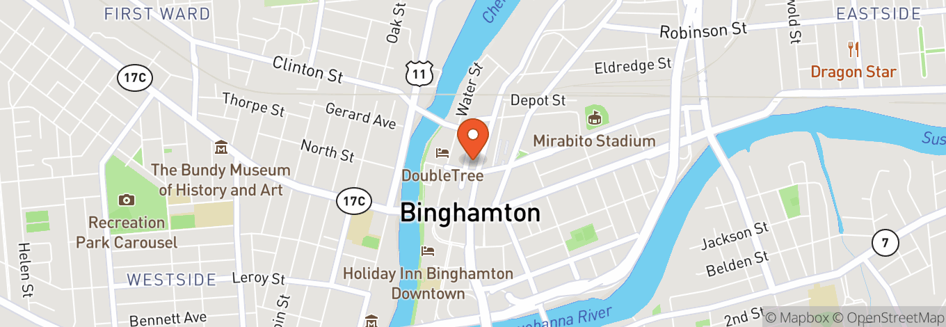 Map of Broome County Forum Theatre