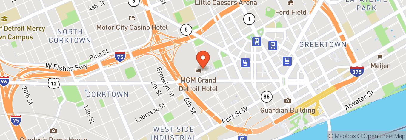 Map of MGM Grand Detroit Event Center