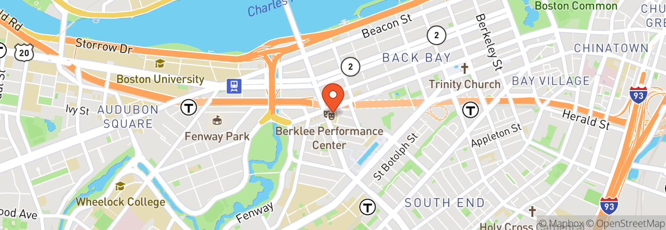 Map of Berklee Performance Center