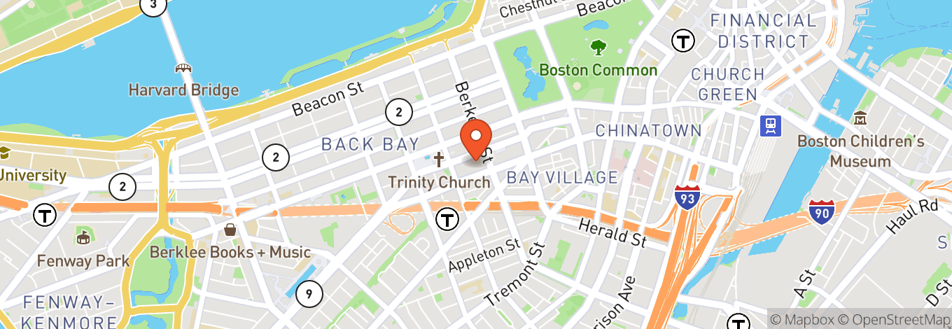 Map of Back Bay Events Center