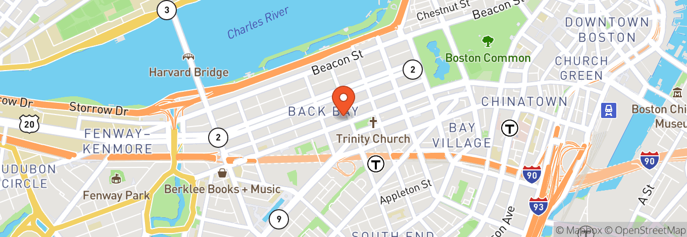 Map of Old South Church in Boston