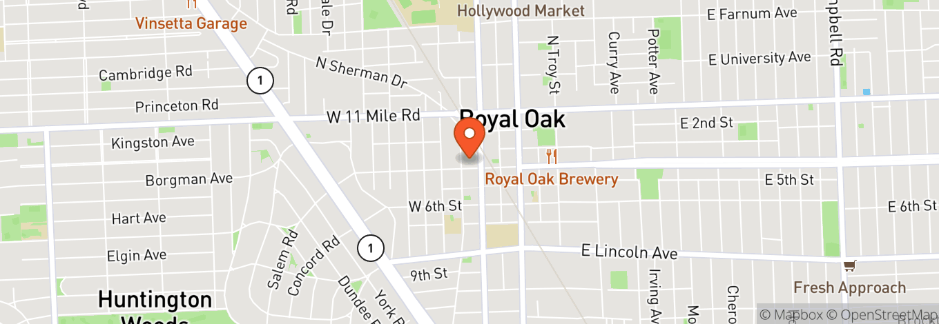 Map of Royal Oak Music Theatre