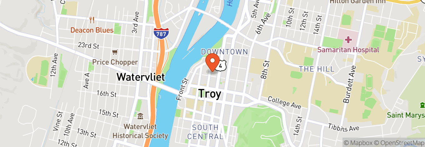 Map of Troy Savings Bank Music Hall