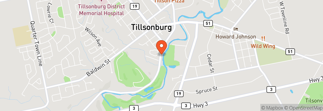 Map of The Mill Inn + Eatery