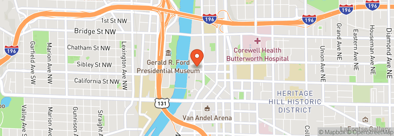 Map of Amway Grand Plaza, Curio Collection By Hilton