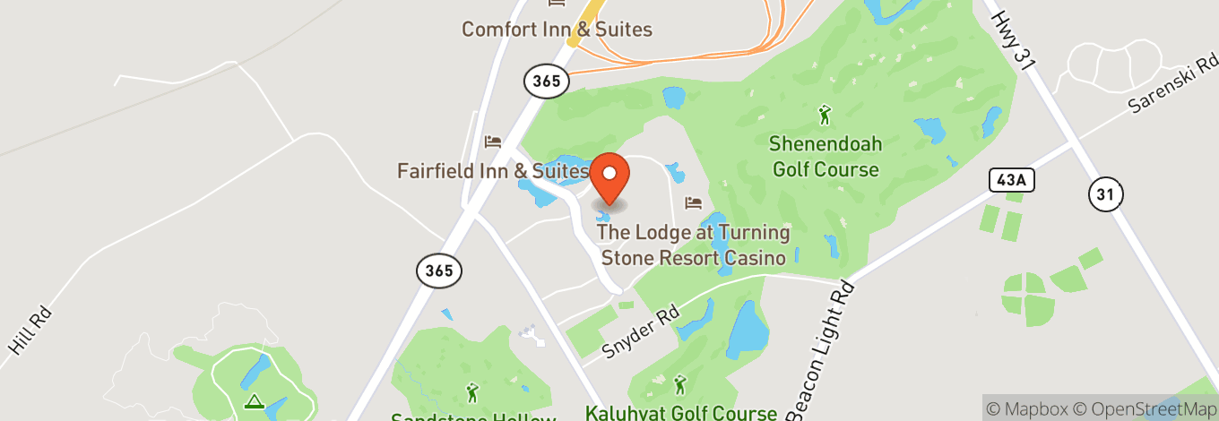 Map of Exit 33 - Turning Stone: The Gig, Tin Rooster & Turquoise Tiger