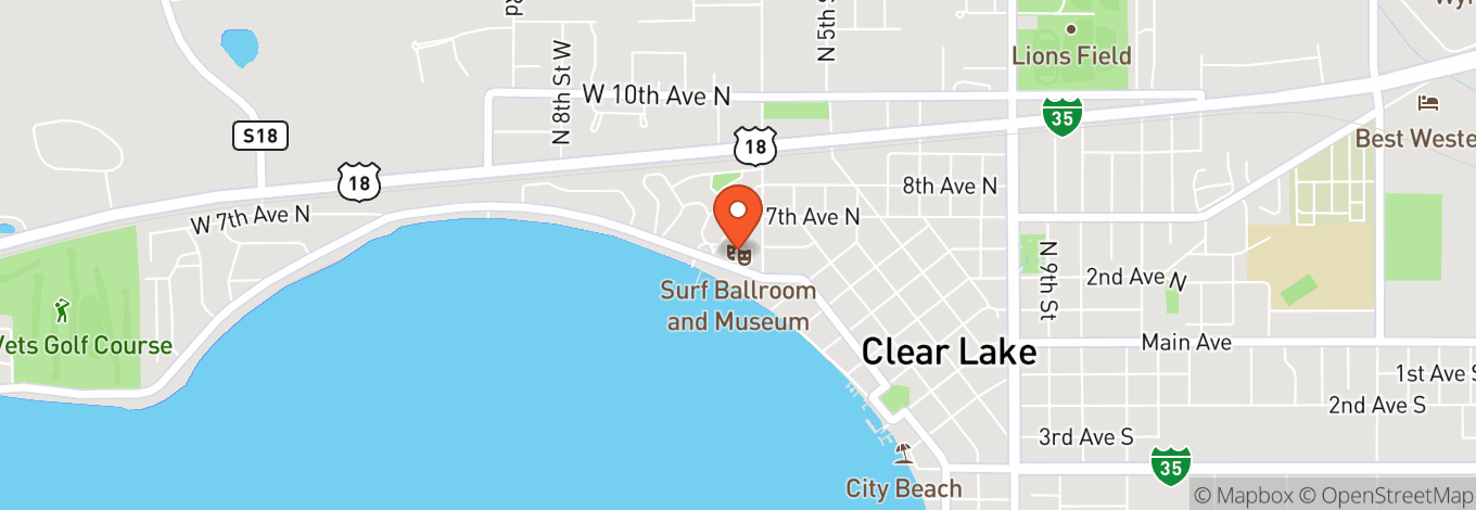 Map of Surf Ballroom & Museum