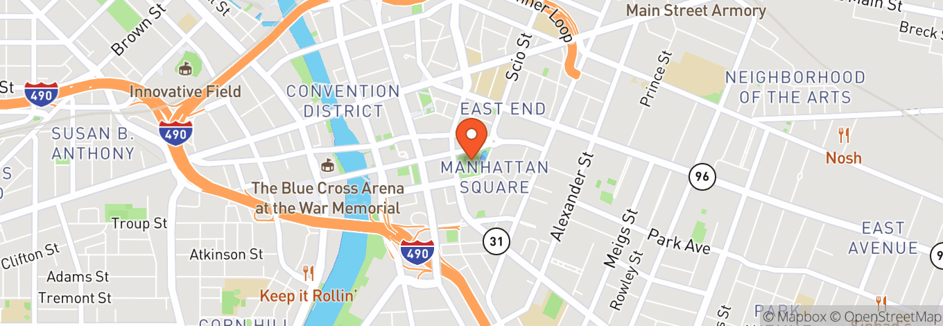 Map of Martin Luther King Jr. Park at Manhattan Square