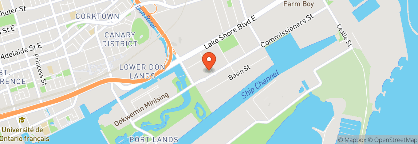 Map of South River in the Portlands
