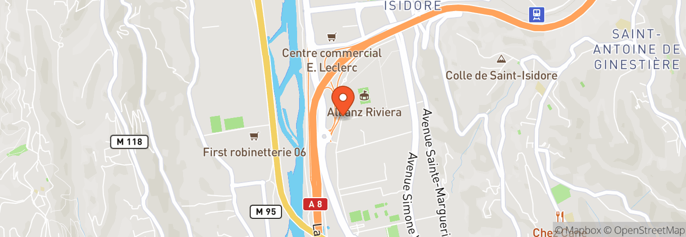 Map of Allianz Riviera - Nice Stadium