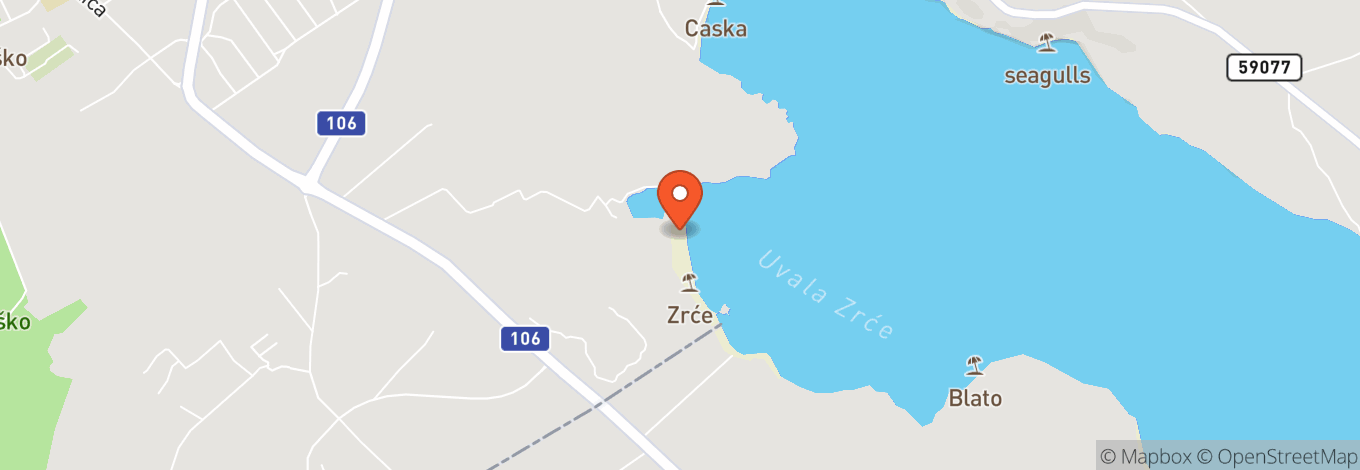 Map of Zrce Festival Beach