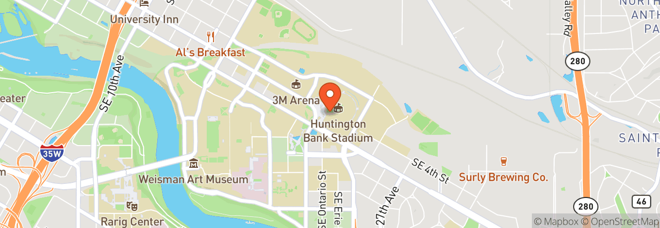 Map of Huntington Bank Stadium
