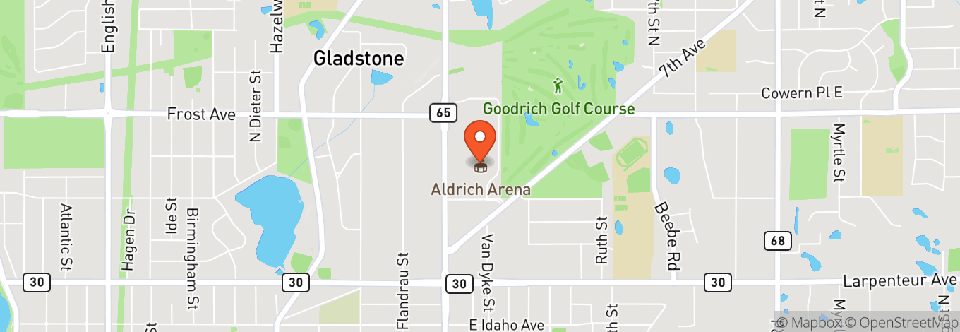 Map of Aldrich Ice Arena