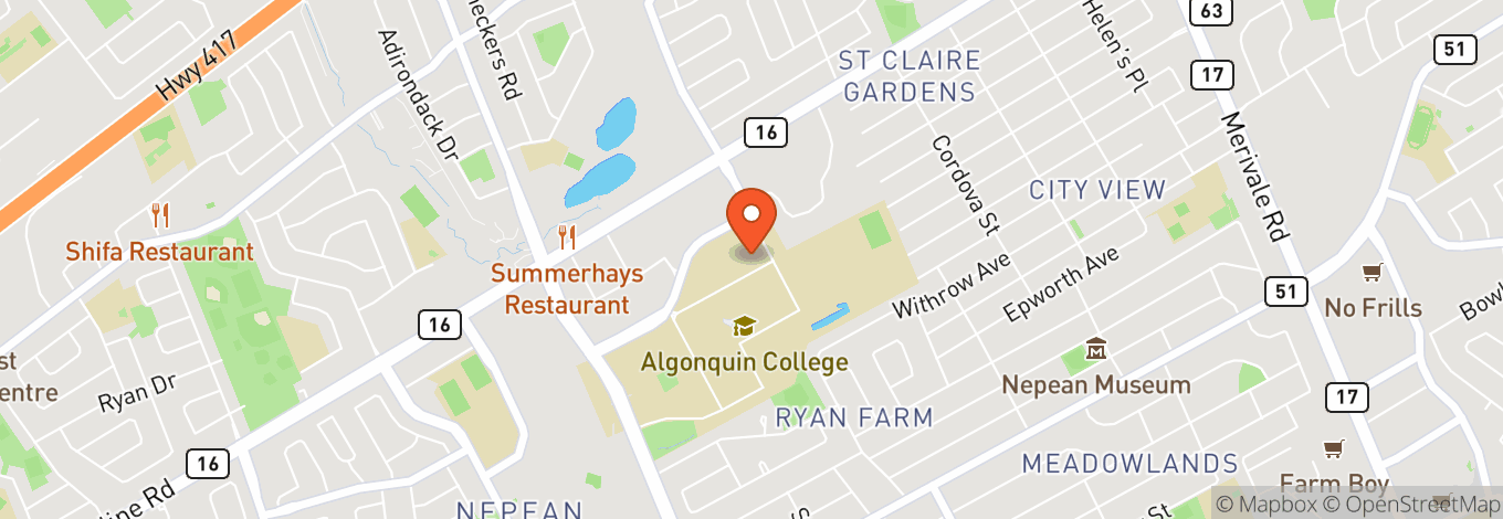 Map of Algonquin Commons Theatre