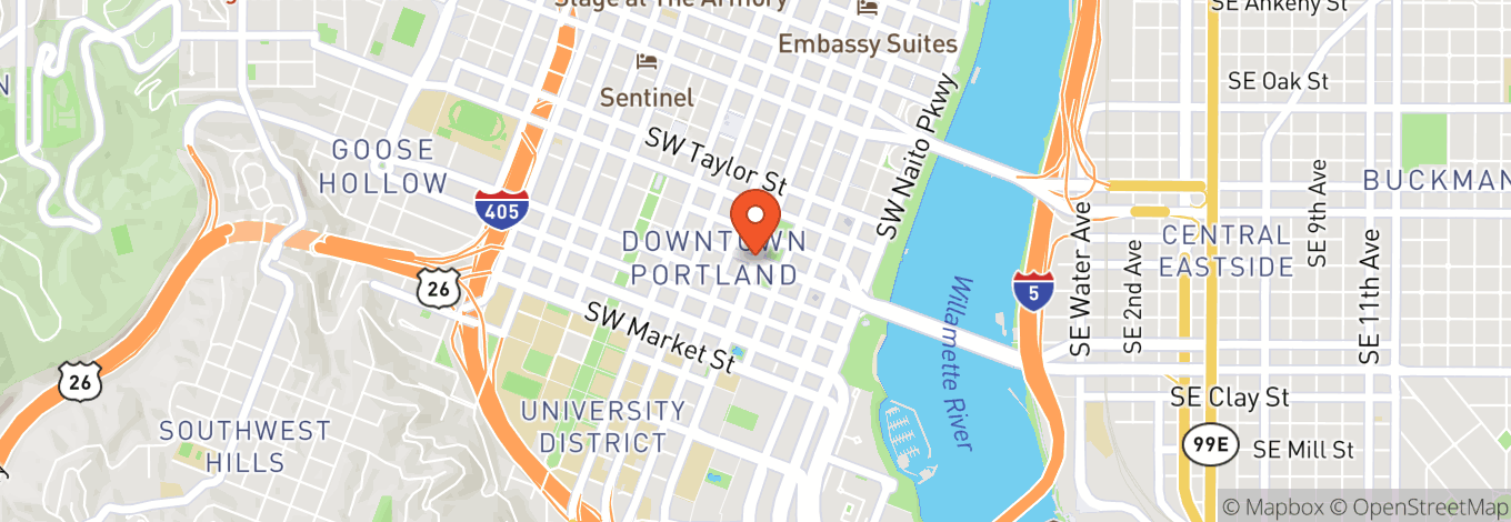 Map of Southeast Industrial Portland