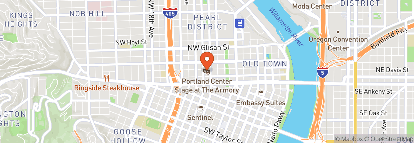 Map of Main Stage at Portland Center Stage