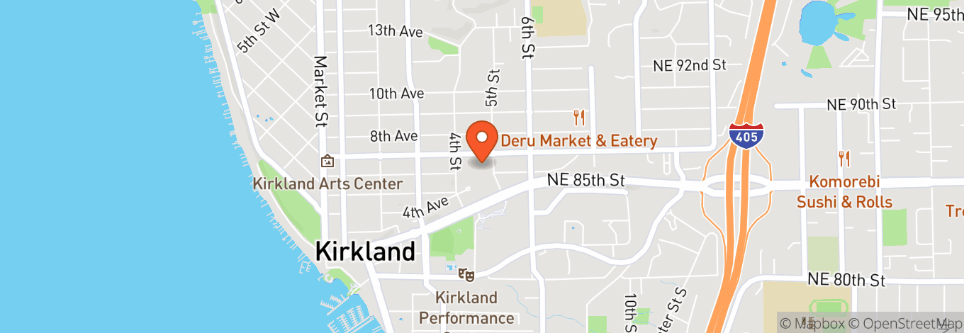 Map of Kirkland Performance Center