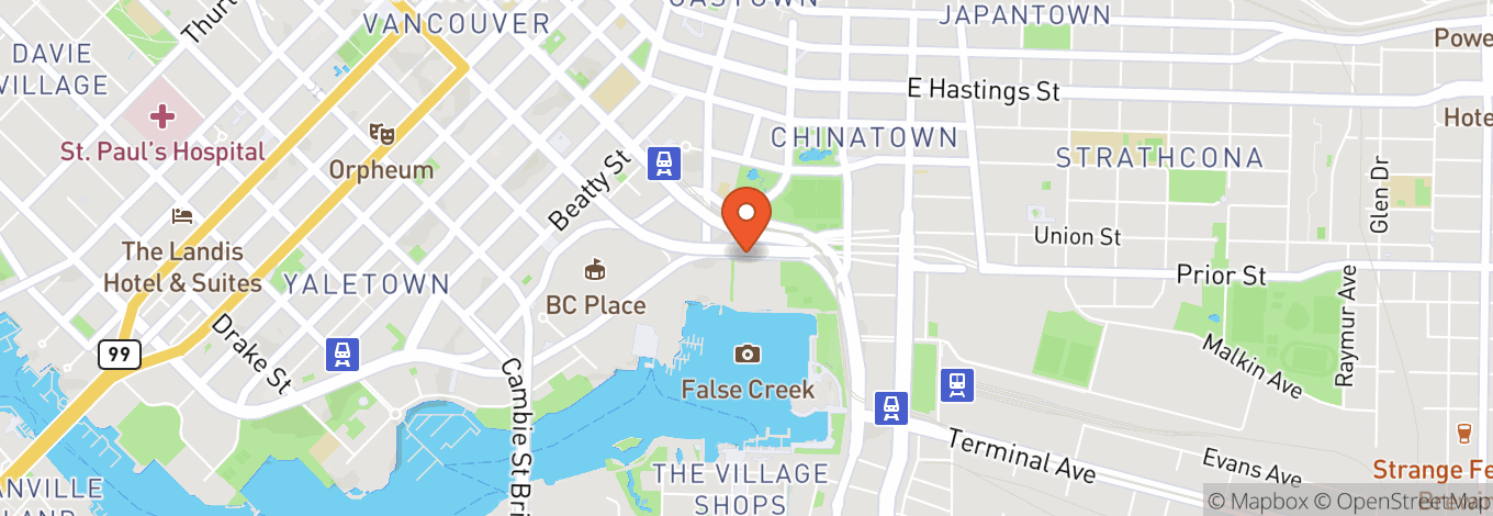 Map of Concord Pacific Vancouver Sales Centre