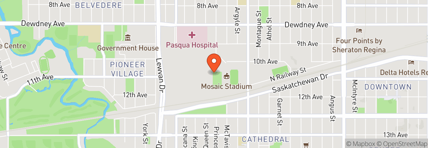Map of Mosaic Stadium