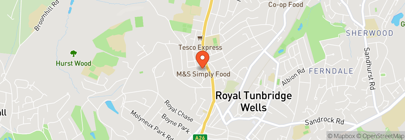 Map of The Green Duck Coffee House & Bar, Royal Tunbridge Wells