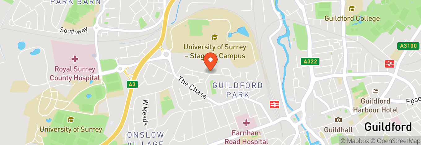 Map of Guildford Cathedral in Guildford