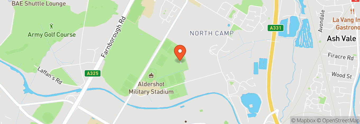 Map of Aldershot Garrison Sports Centre