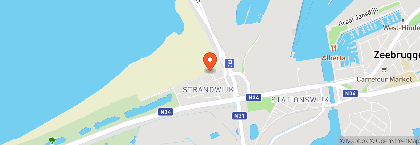 Map of Zeebrugge Beach