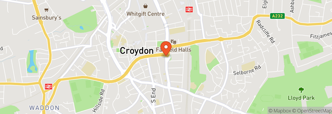 Map of Fairfield Halls Croydon