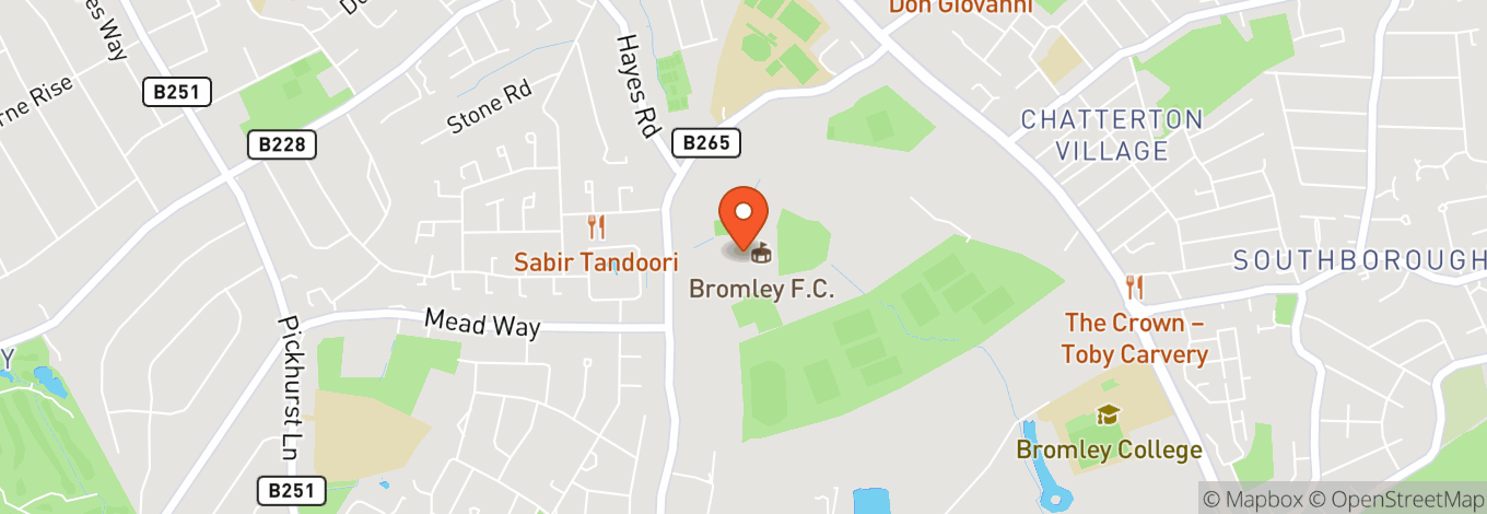 Map of Bromley Football Club