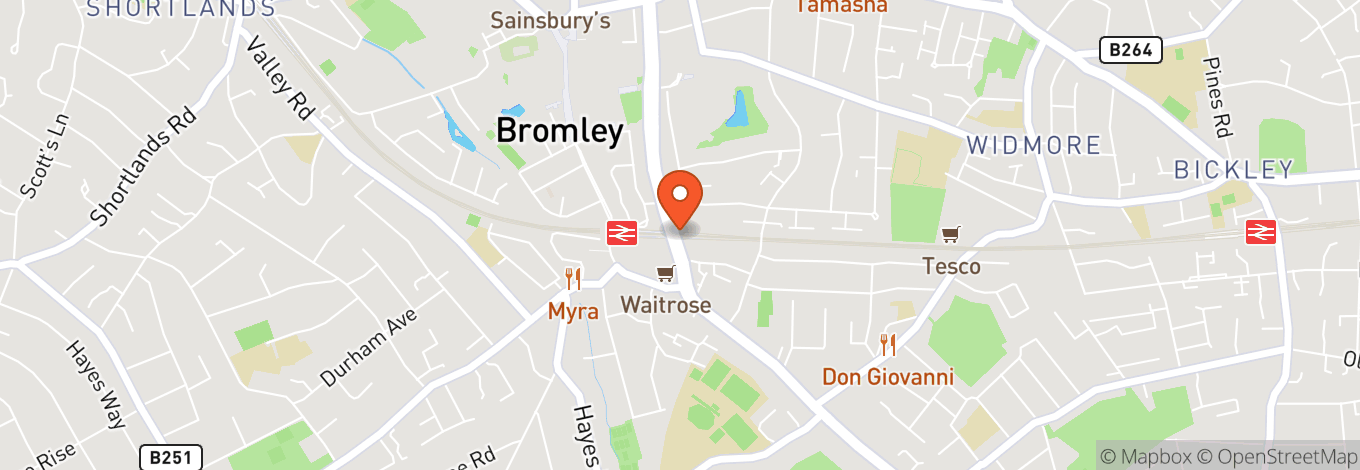 Map of Yankee Bar Bromley