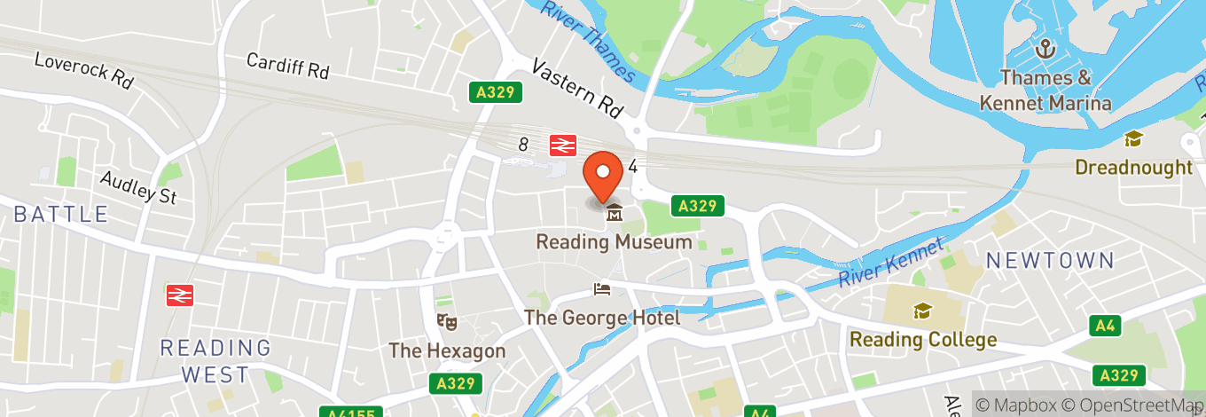 Map of Reading Town Hall