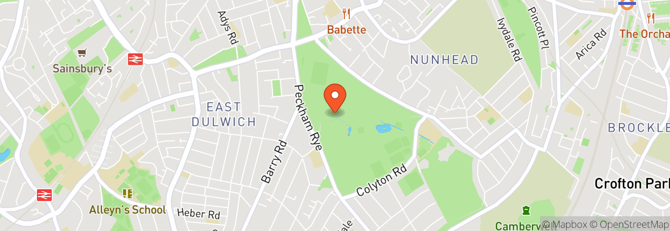 Map of Peckham Rye Park & Common