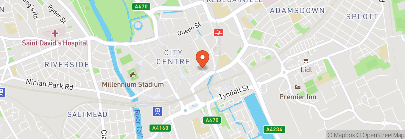 Map of Utilita Arena Cardiff (Cardiff International Arena)