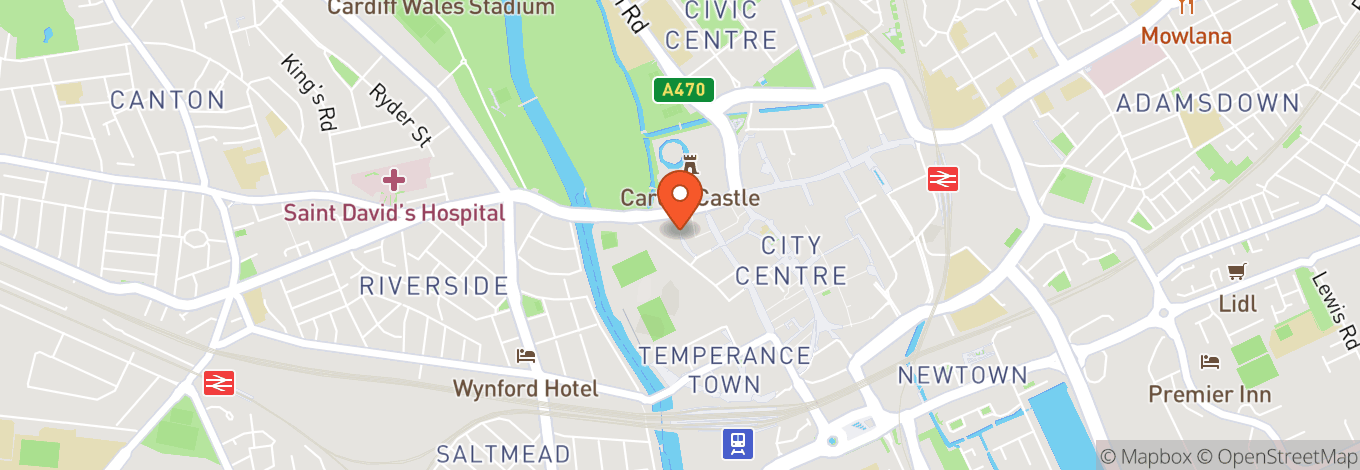 Map of Muscle Men Male Revue Cardiff
