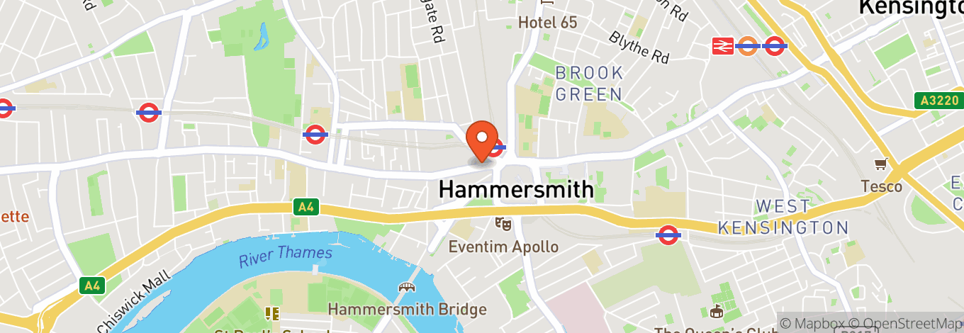 Map of Lyric Hammersmith Theatre