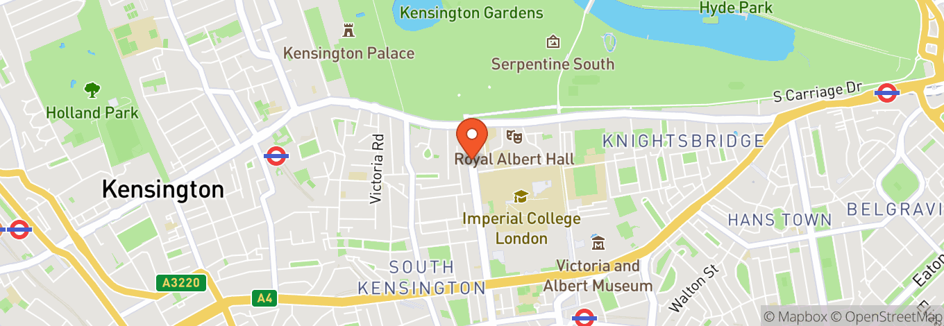Map of Royal Albert Hall Elgar Room in London