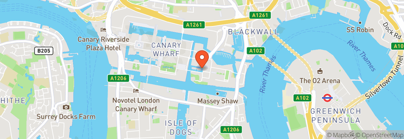 Map of Troubadour Canary Wharf