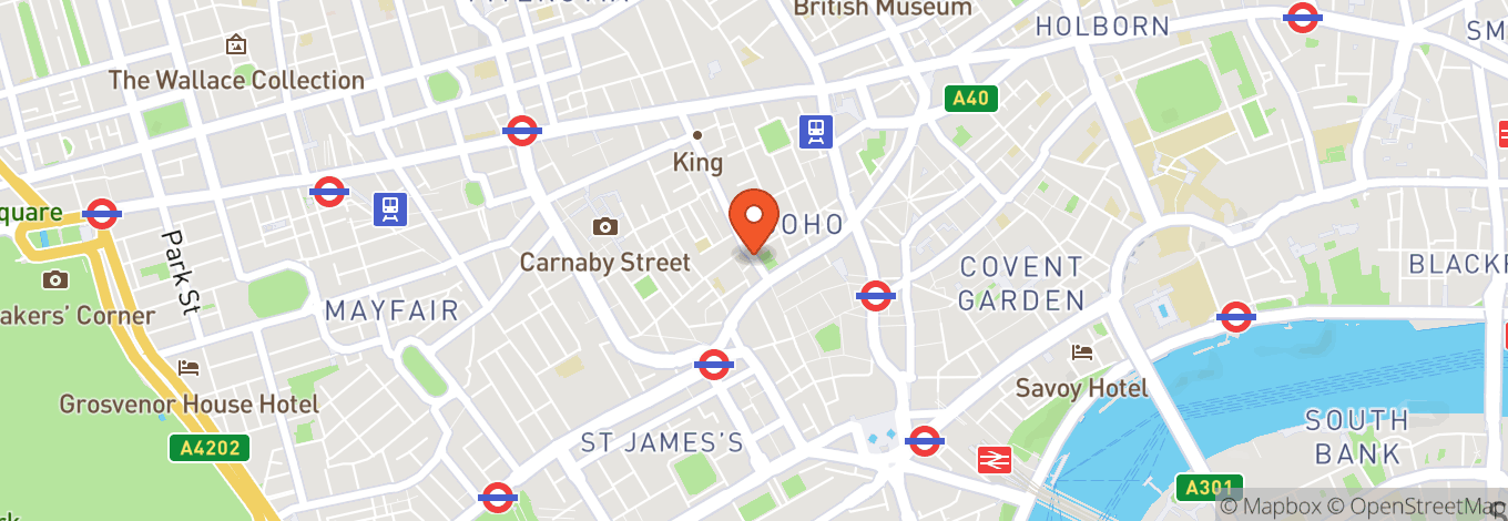 Map of Simmons Bar | Oxford Street