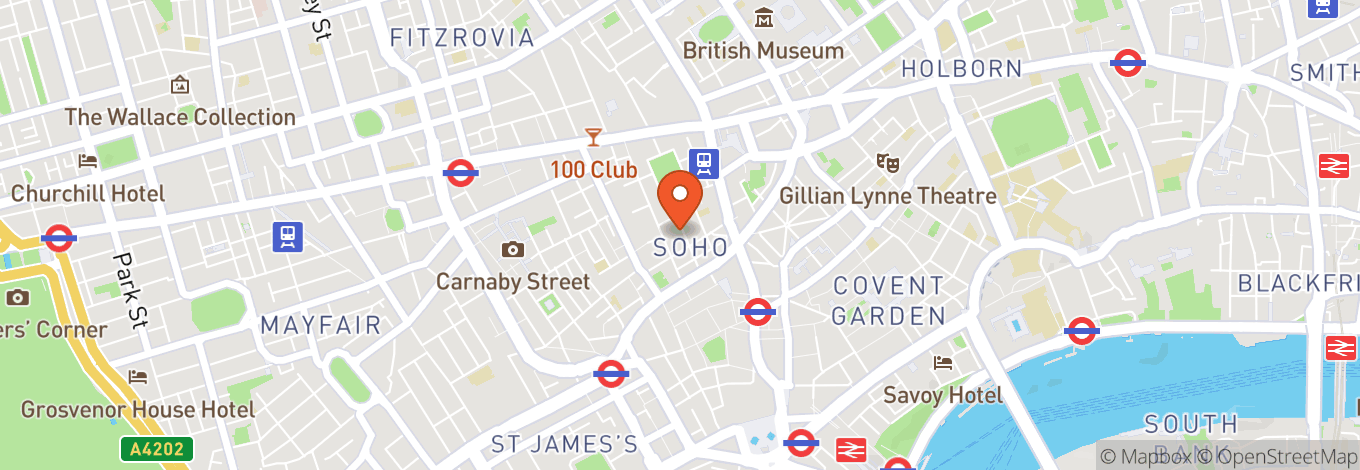 Map of Upstairs At Ronnie Scott’s,Soho,London