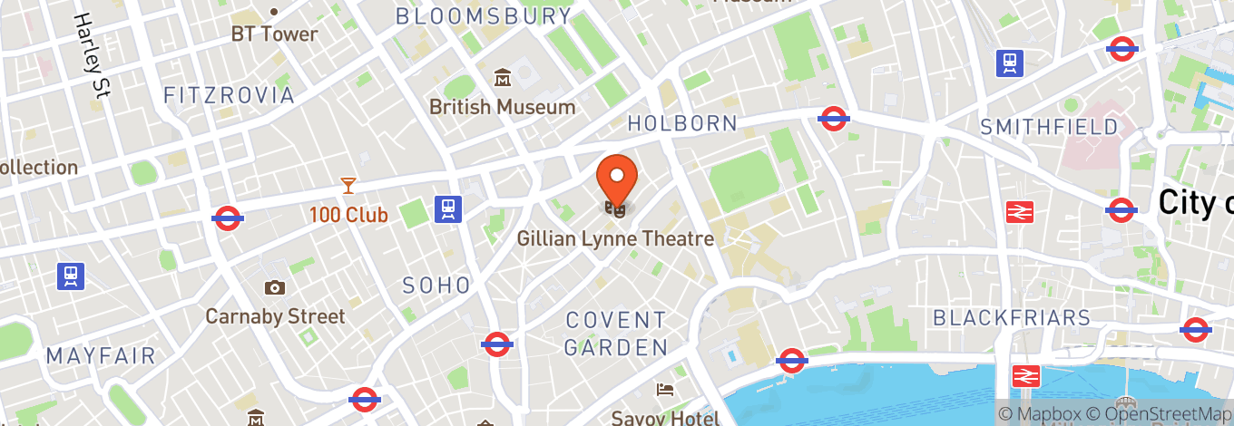 Map of Gillian Lynne Theatre