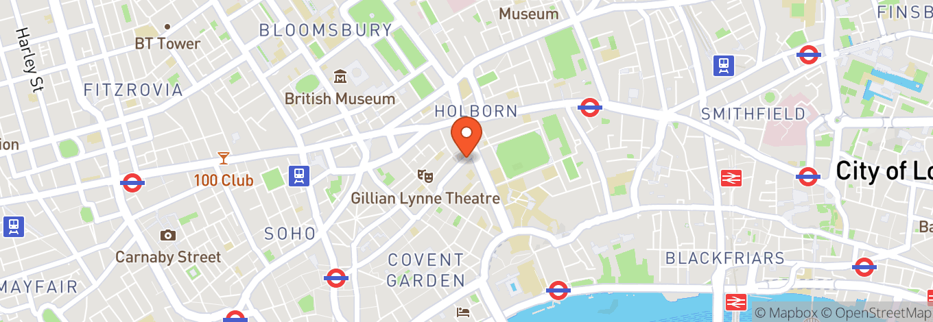 Map of Qt, Middle Eight Hotel, Covent Garden