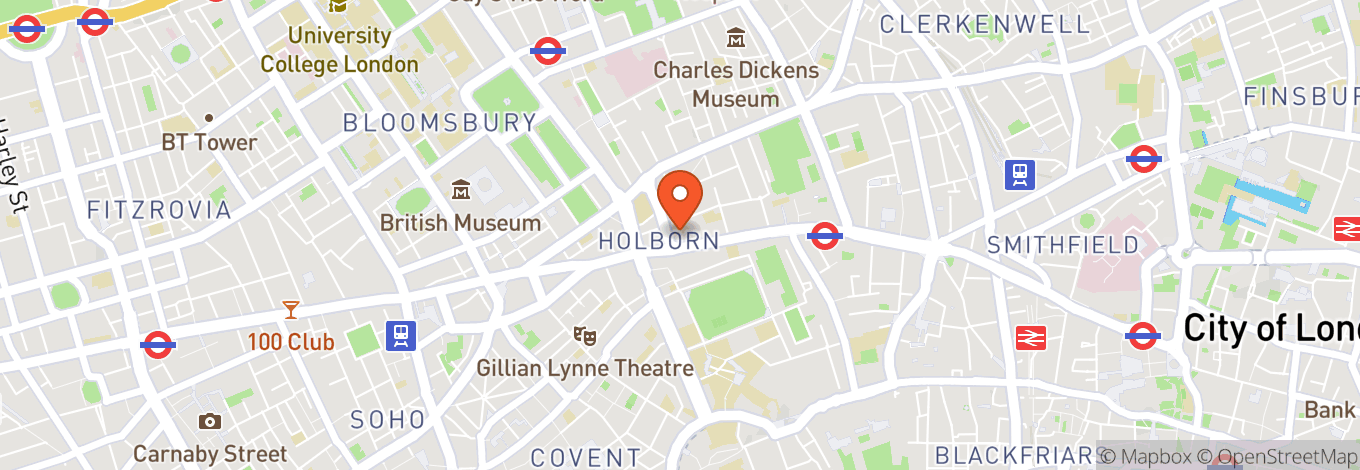 Map of Pizza Express Live Holborn