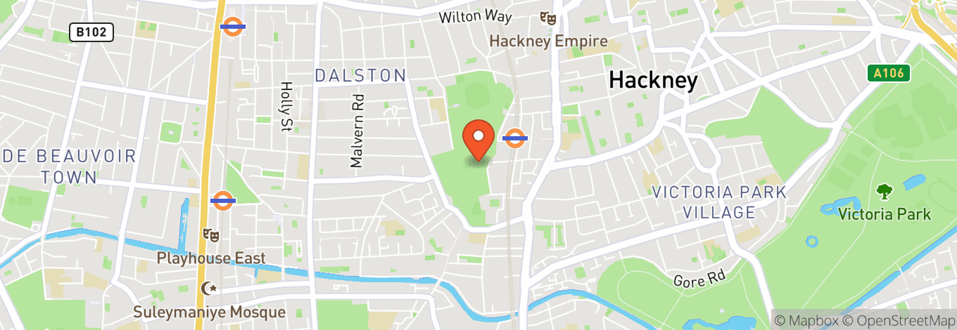 Map of Hackney Town Hall