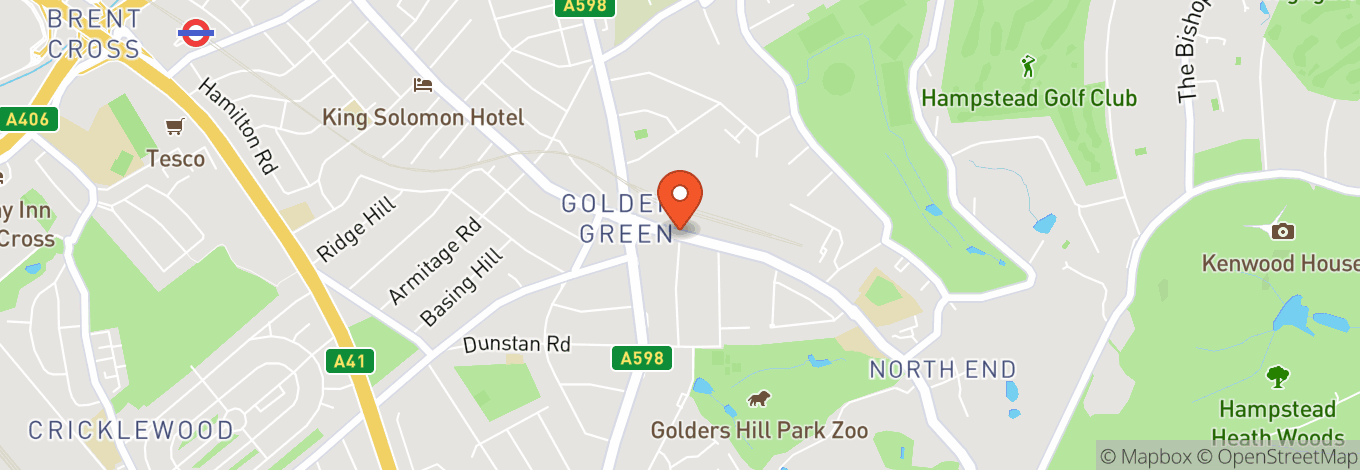 Map of Golders Green Hippodrome