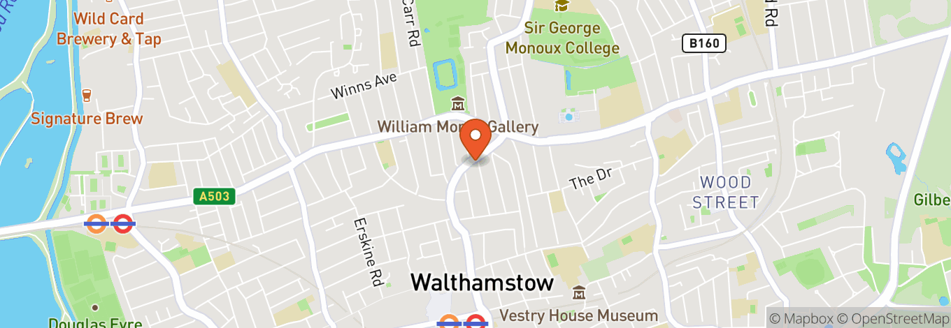 Map of Walthamstow Trades Hall