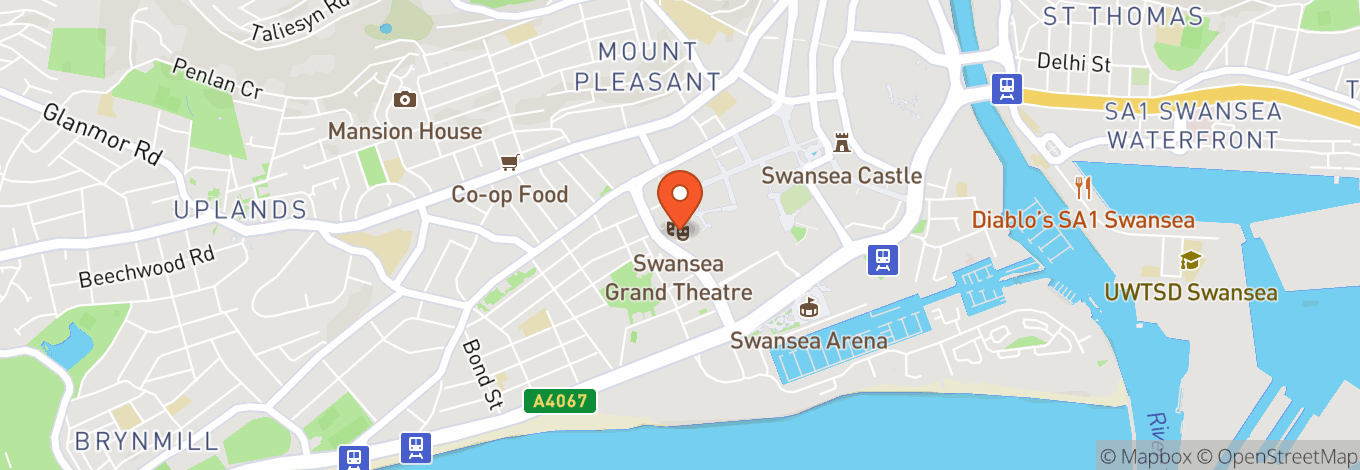 Map of Swansea Grand Theatre